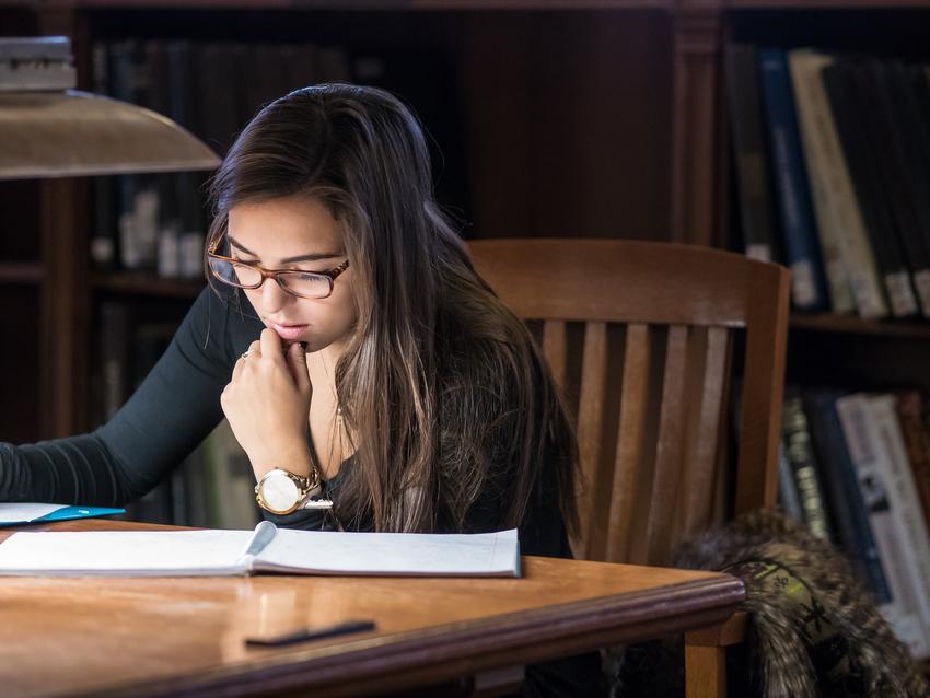 Students studying in Linderman Library.